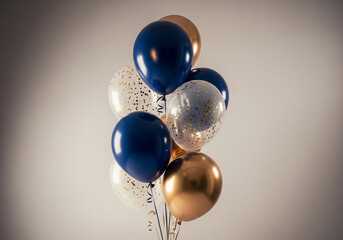 blue and white balloons