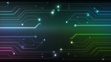 Obraz premium Abstract glowing circuit board background representing futuristic digital technology