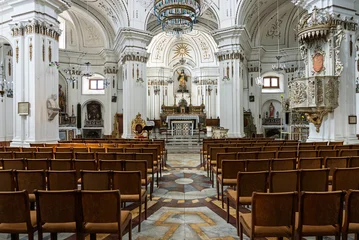 Fototapete Rund Enge Straßen Petralia Soprana, a historic Sicilian mountain town in the Madonie Mountains, featuring charming narrow streets, traditional stone houses, and famous Church of Saint Mary of Loreto, Sicily, Italy  © Chawran