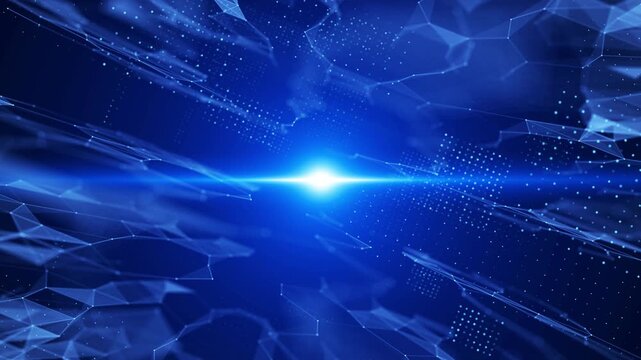 Abstract technology big data background concept. Visualization of data sets exchange through blockchain and secure servers.