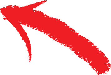 Vector art of red arrow pointing to the upper left, direction sign