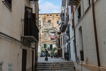 Palermo, the historic Sicilian capital city, featuring the monumental city gate, Palermo Cathedral, ornate baroque architecture, and charming narrow streets filled with history, Sicily, Italy