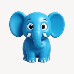Naklejka premium Cute blue cartoon elephant illustration.
