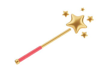 Golden magic wand with sparkling stars, creating a sense of wonder and enchantment.