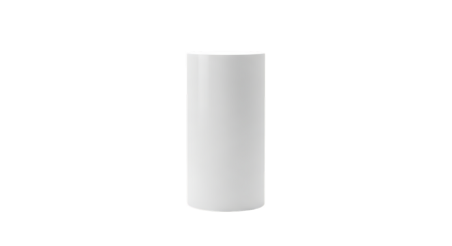 A plain white cylinder isolated on transparent background