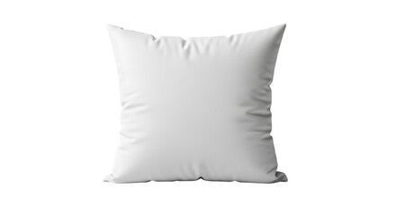 Plump white throw pillow, isolated on transparent background