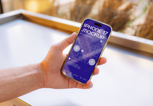 Vertical Phone Display Screen Mockup