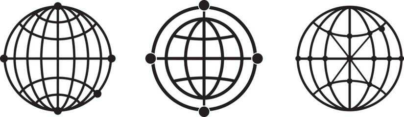 Obraz premium Simple and modern globe icon set
