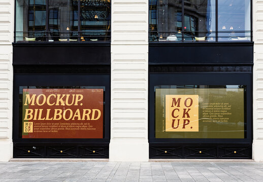 Shopping Gallery Glass Display Mockup