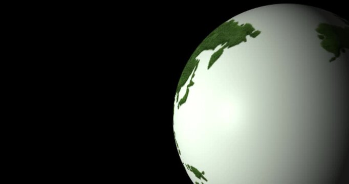 Sustainable Planet Animation with Green Grass and Global Map