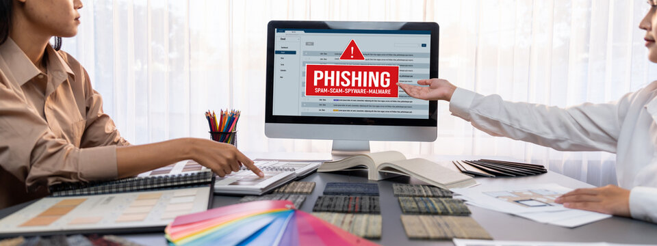 Group of interior architect designer team at table choosing various mood board samples with architecture software on laptop screen. Modern renovation and interior material selection concept. Insight