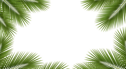 Palm fronds create a natural frame, adding a touch of tropical elegance to any design, isolated on transparent background