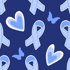 Breast cancer month seamless pink ribbon day mammogram pattern for medical accessories and medicine textiles