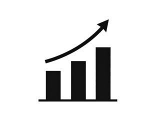 business graph on white background