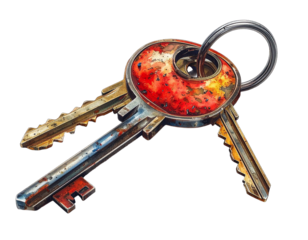 bunch of keys isolated on white