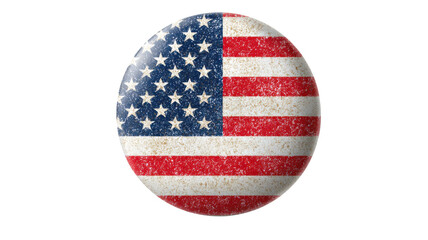 American flag sphere on white background