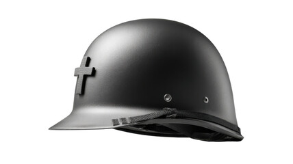 old military helmet on white background