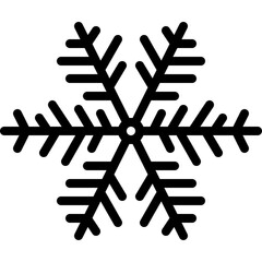 Black Snowflake Icon Vector Graphic On Transparent Background For Winter Season Design Element