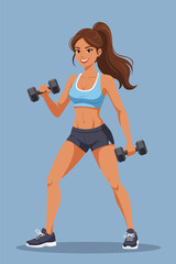 Fitness woman lift dumbbell strength training exercise