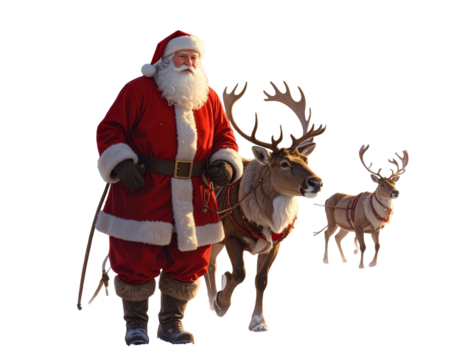 santa claus with reindeer