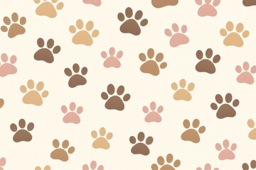 Fototapeta premium Colorful paw print pattern.