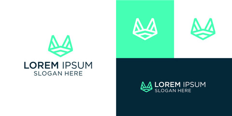 Modern geometric animal logo design with clean lines, perfect for branding, technology, or creative startup companies needing a memorable visual identity