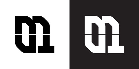 Modern monogram logo design concept in black and white for business branding, professional corporate identity, or minimalist marketing materials, trendy and versatile