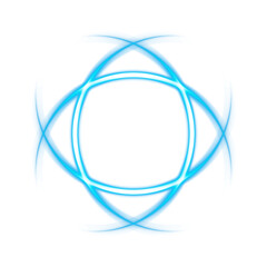Blue glowing abstract circular shape with transparent background
