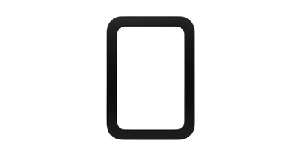 A black rounded rectangle outline isolated on transparent background