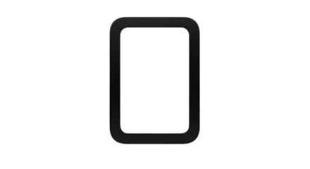 A black rounded rectangle outline isolated on transparent background