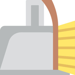 A Silver Dustpan and Brush Set For Cleaning Tasks On A White Background Isolated Clean Equipment For Home Or Office Use In A Minimalist Style