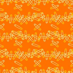 Cartoon sewing seamless buttons and scissors and pins pattern for wrapping paper and fabrics and linens and hobbies