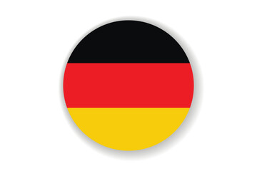 Flag of Germany. German national symbol in official colors. Template icon. Abstract vector background. Round glass light ball, 3D big bubble, sphere.