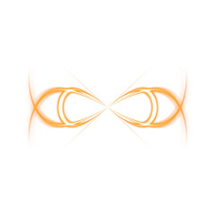 Orange glowing abstract symmetrical shape with transparent background
