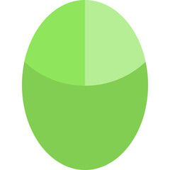 Abstract Circular Graphic with Two Tones of Light Green and Dark Green Sections Dividing the Circle into Three Parts Flat Design Style