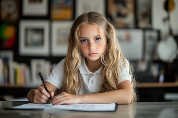 A high school student is taking notes from a book, and a teenager is finishing her homework and reviewing for her upcoming lessons