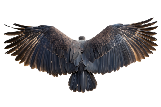 Turkey vulture wildlife wings spread isolated on transparent background