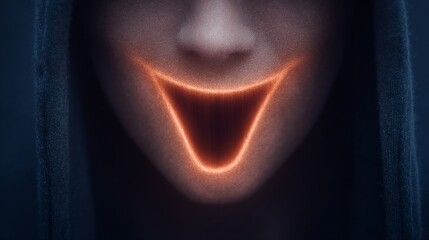 a vibrant orange geometric pattern that creates a sense of depth and mystery