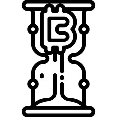 Bitcoin Symbol Hourglass Transparent Background Digital Currency Time Investment Financial Concept