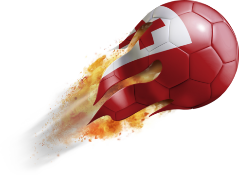 Flying Soccer Ball with Tonga Flag