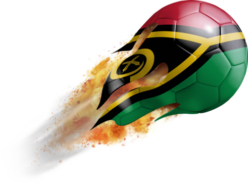 Flying Soccer Ball with Vanuatu Flag