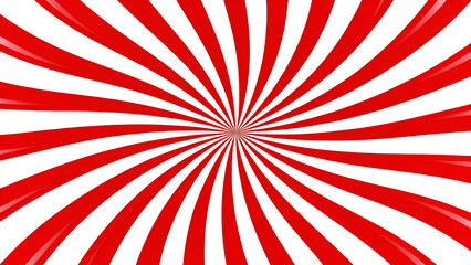 Fototapeta premium Dynamic Red and White Radial Sunburst Swirl Pattern Background. Vibrant Retro Vector Illustration for Energetic Promotions and Graphic Design.