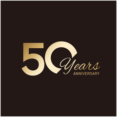 50周年記念ロゴ｜ゴールドグラデーションのアニバーサリーデザイン（ベクターデータ）