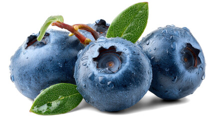 blueberries on a white background
