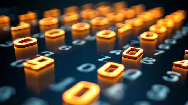 Digital Numeric Array: Illuminated digits illuminate a modern display, casting an enticing glow across the electronic surface. A vibrant vision of technology.