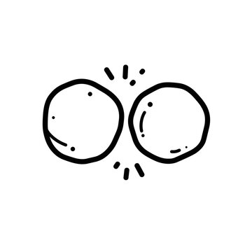 Hand-drawn snowballs icon for winter or holiday illustration