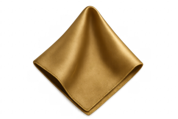 Gold silk pocket square accessory for men's formal wear