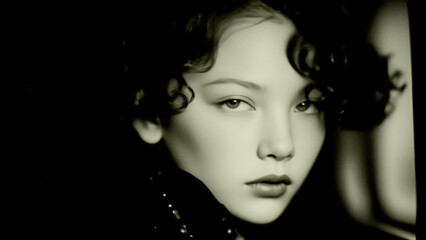 フィルム写真風の少女のノスタルジックなポートレート