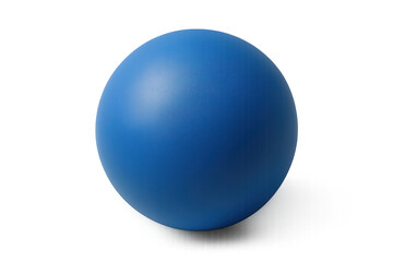 Obraz premium Blue sphere 3D rendering with shadow on transparent background