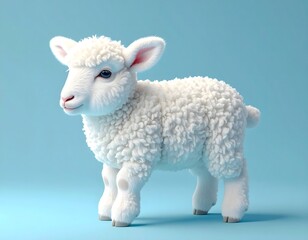 Fototapeta premium Blank 3D Fluffy Lamb Banner